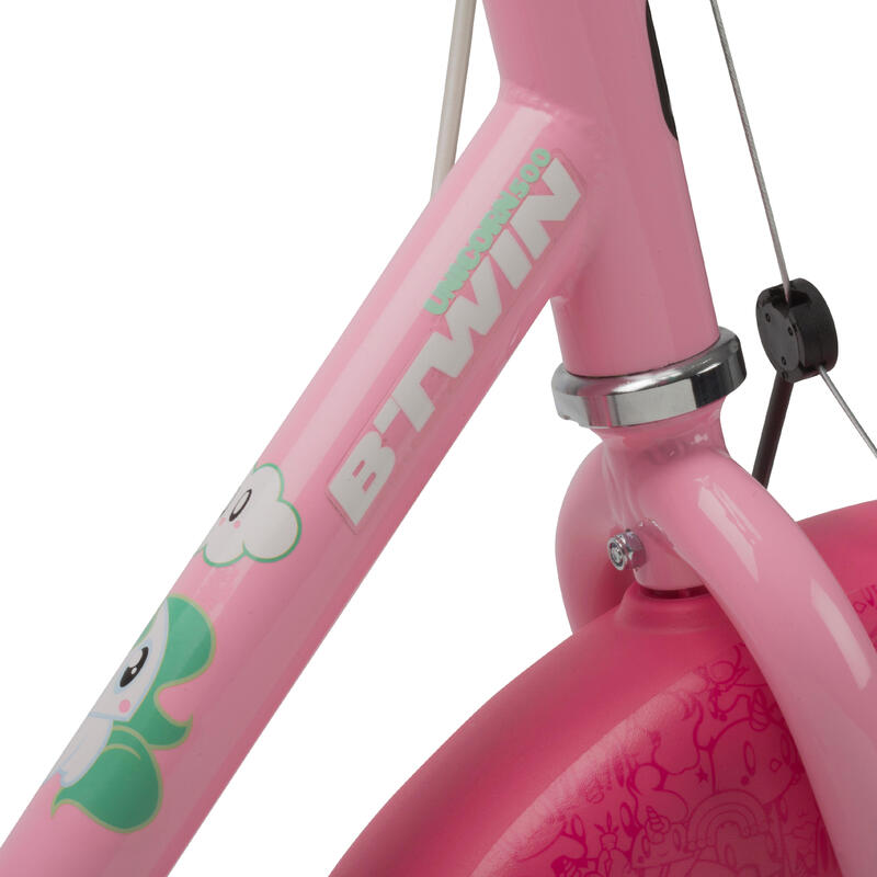 Segunda vida - Bicicleta niños 14 pulgadas Btwin 500 unicornio rosa... - BUENO
