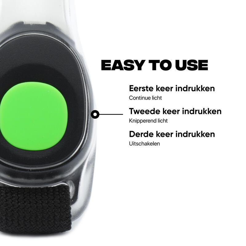 Iluminación para correr - Luces para correr con pilas  - Color: Verde