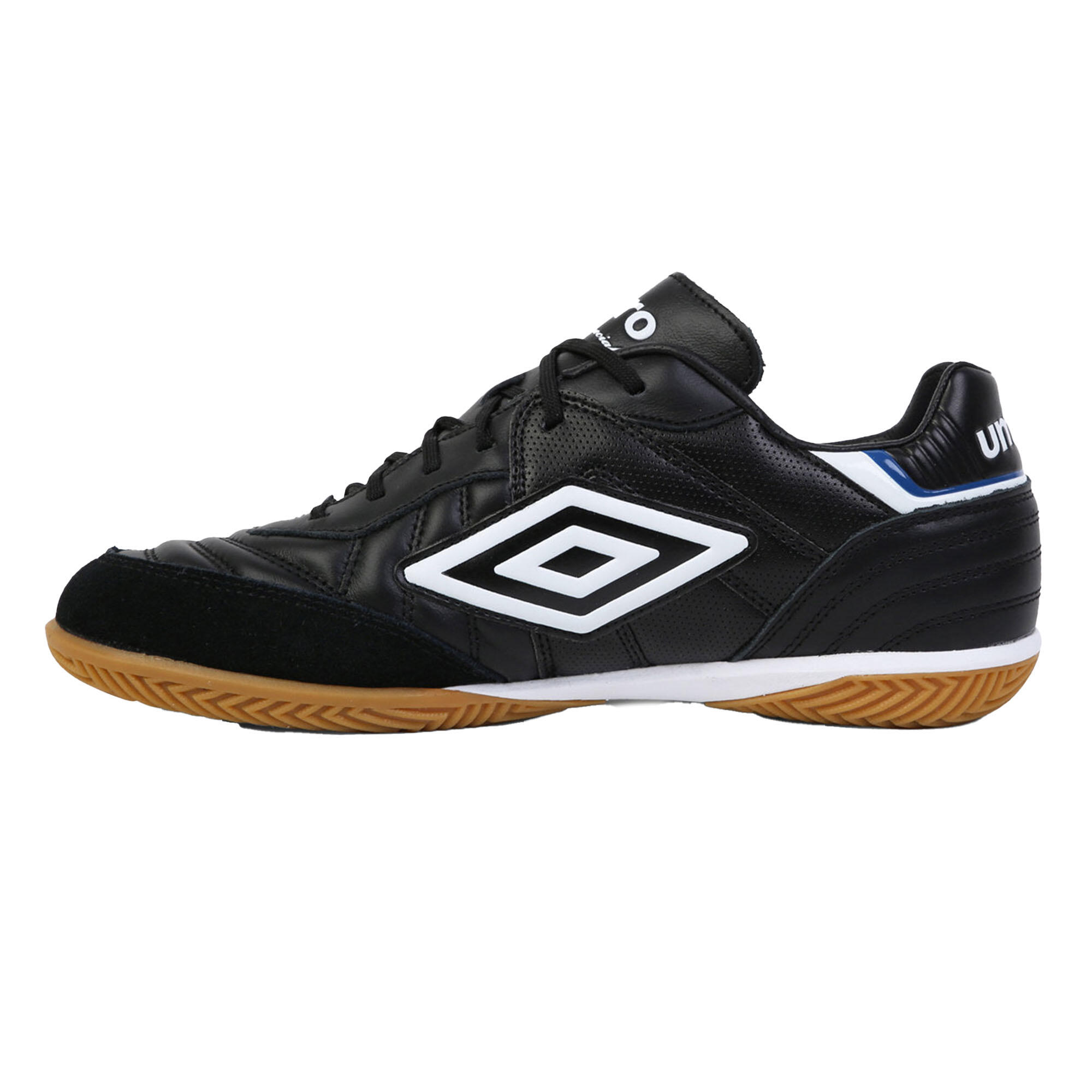 Mens Speciali Eternal Team Nt Leather Trainers (Black/White/Royal Blue) 3/4