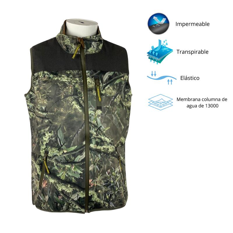 Chaleco De Caza Para Hombre Pasión Morena Soft Shell New Camuflaje Ligero