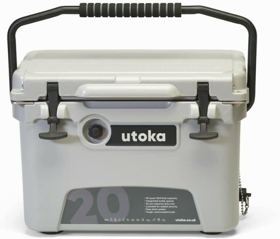 UTOKA Utoka 20 Cool Box, Portable Hard Cooler With Carry Handle - Cool Grey