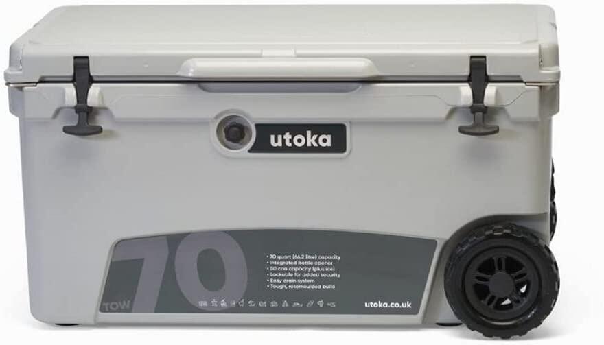 UTOKA Utoka Tow 70 Cool Box, Heavy Duty Cooler With Robust Wheels - Cool Grey