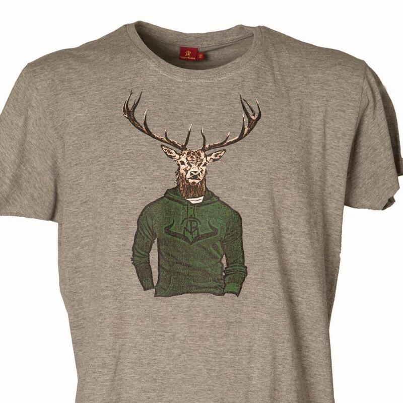 Camiseta Para Hombre Pasión Morena Ciervo Gris Manga Corta