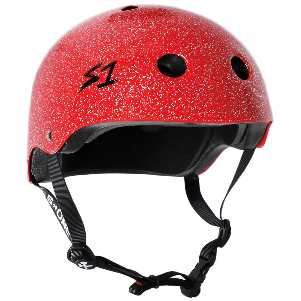 S1 HELMETS S1 LIFER HELMET - MULTI-IMPACT & HIGH-IMPACT CERTIFIED - RED GLOSS GLITTER