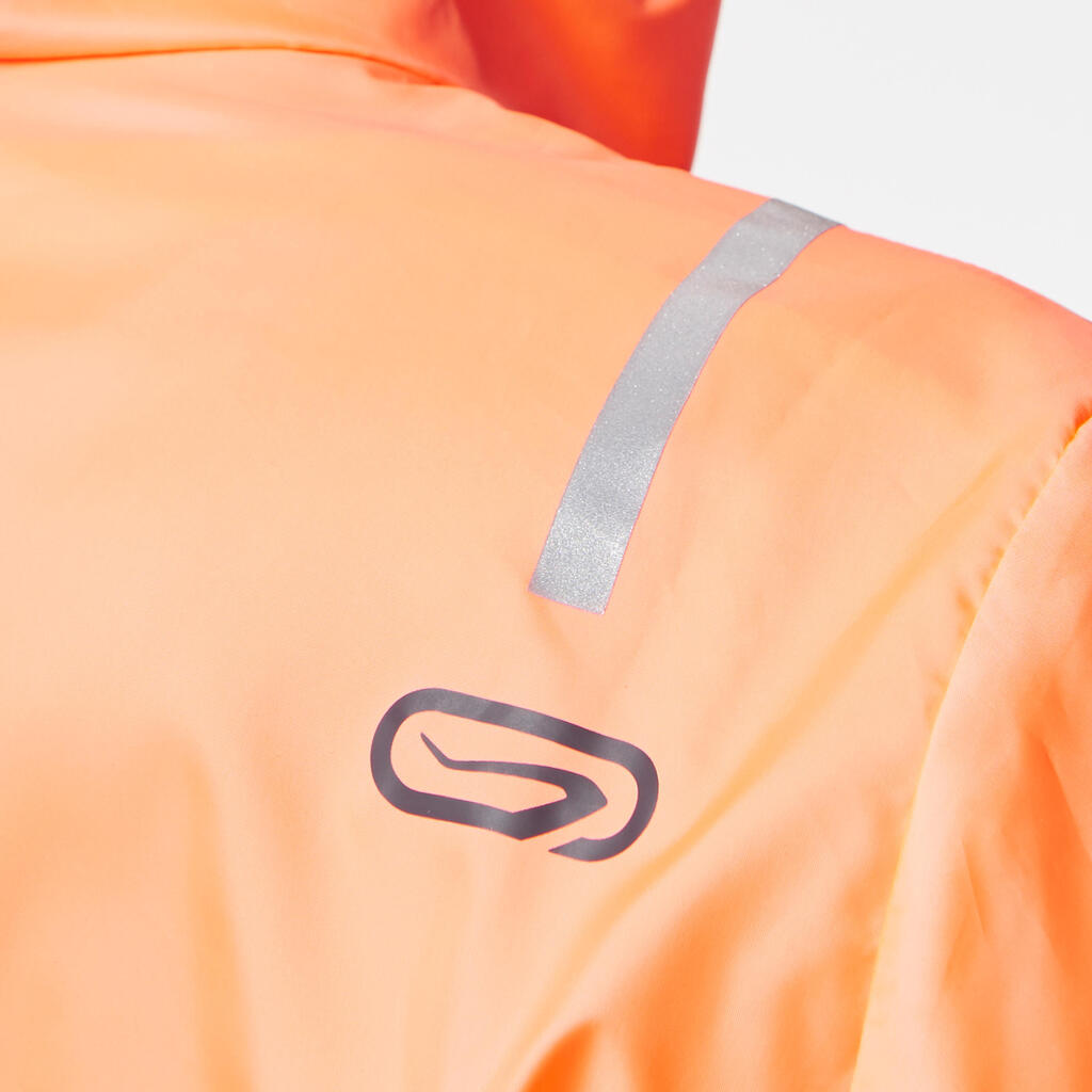 Lauf-Windjacke Run Wind Damen neonfarben koralle