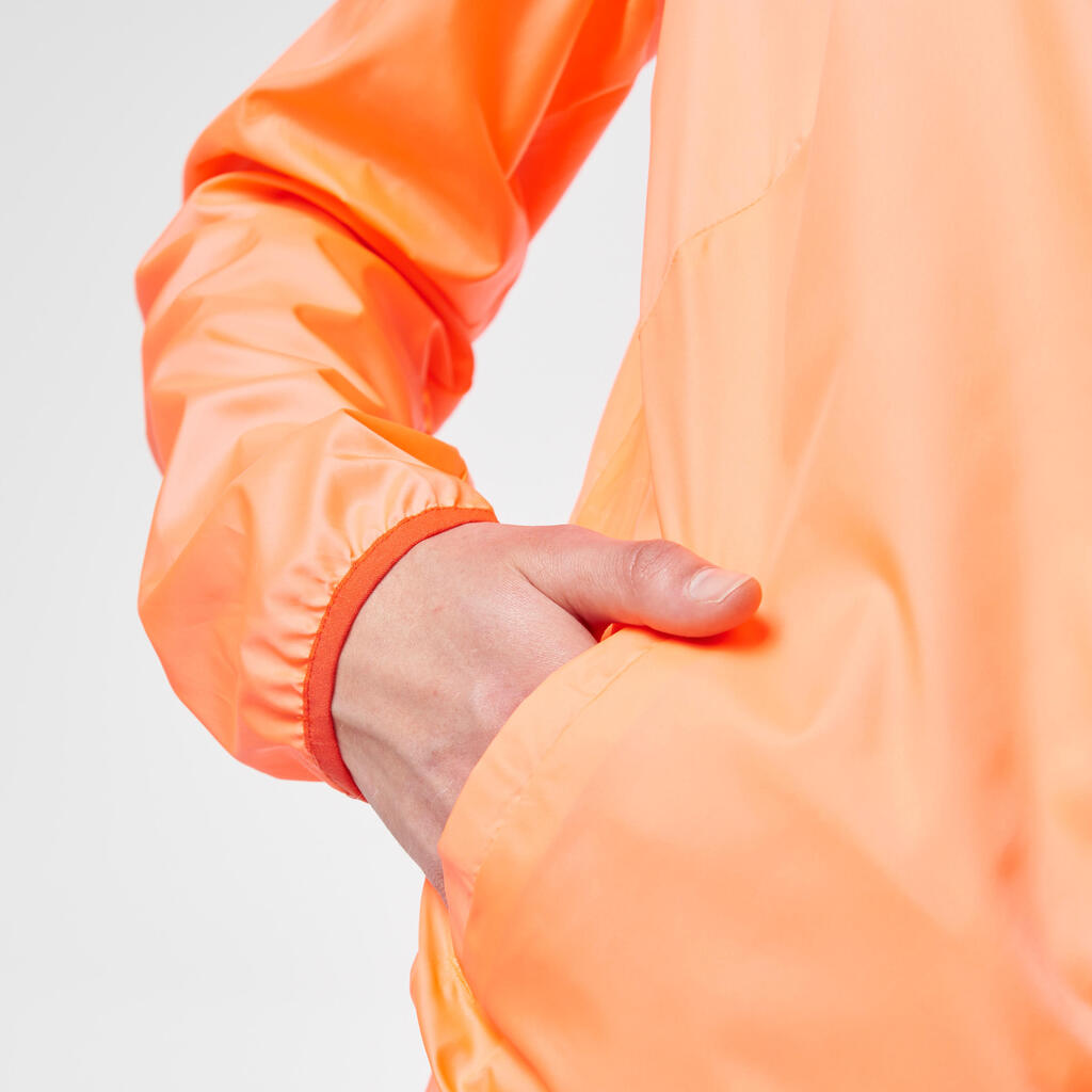 Lauf-Windjacke Run Wind Damen neonfarben koralle