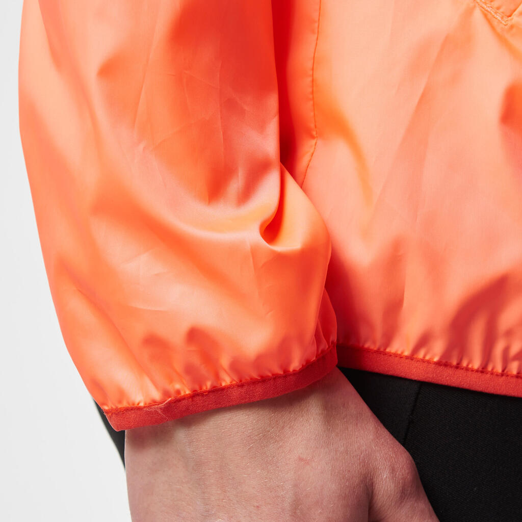 Lauf-Windjacke Run Wind Damen neonfarben koralle
