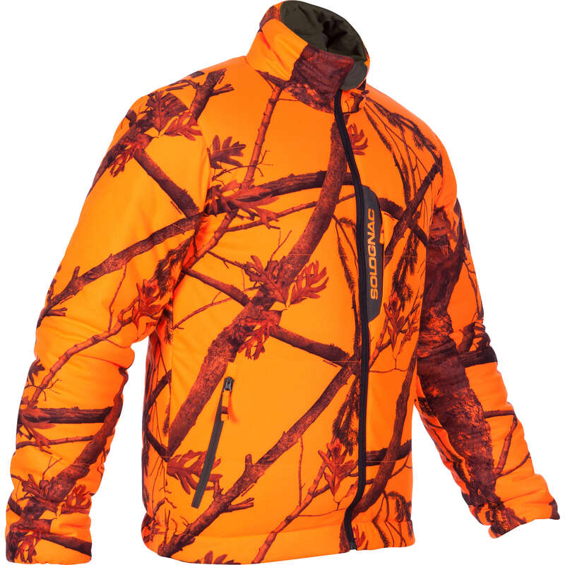 HIGH VIS DRIVEN/POST CLOTHING Shooting and Hunting - Reversible 500 Hunting Jacket - Camofluo/green SOLOGNAC - Hunting and Shooting Clothing