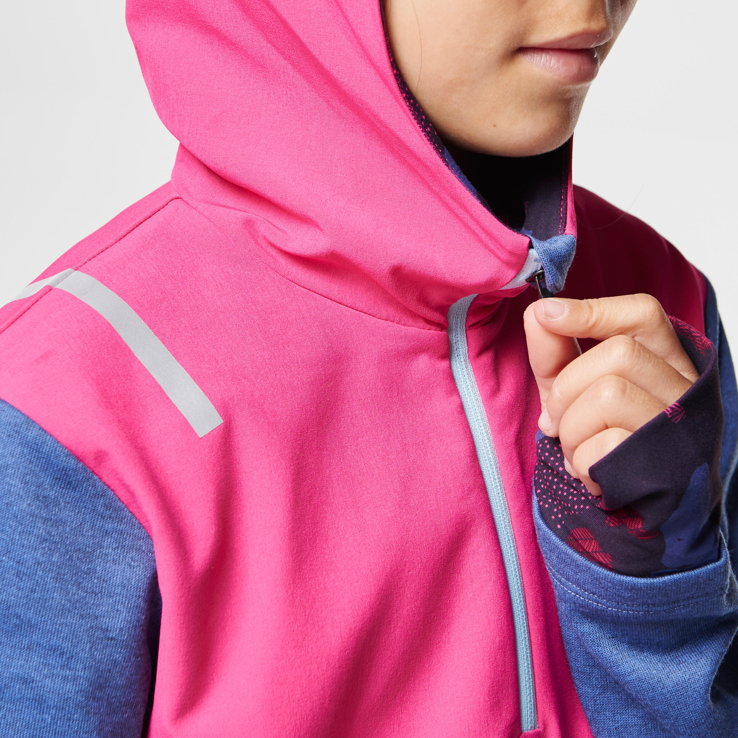 Elio Children's Running Hooded Jersey - Pink/Blue
 7/16
