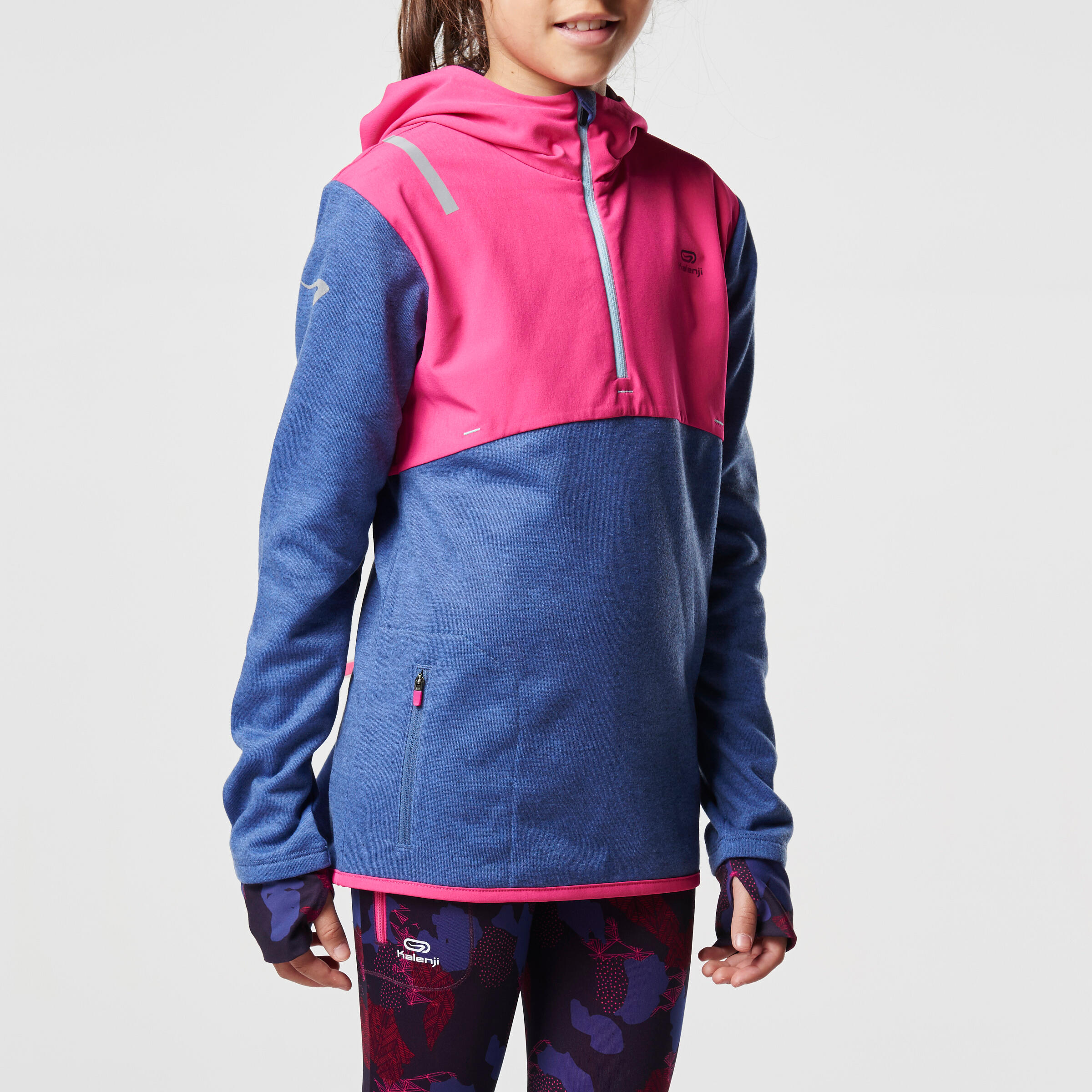 Elio Children's Running Hooded Jersey - Pink/Blue
 3/16