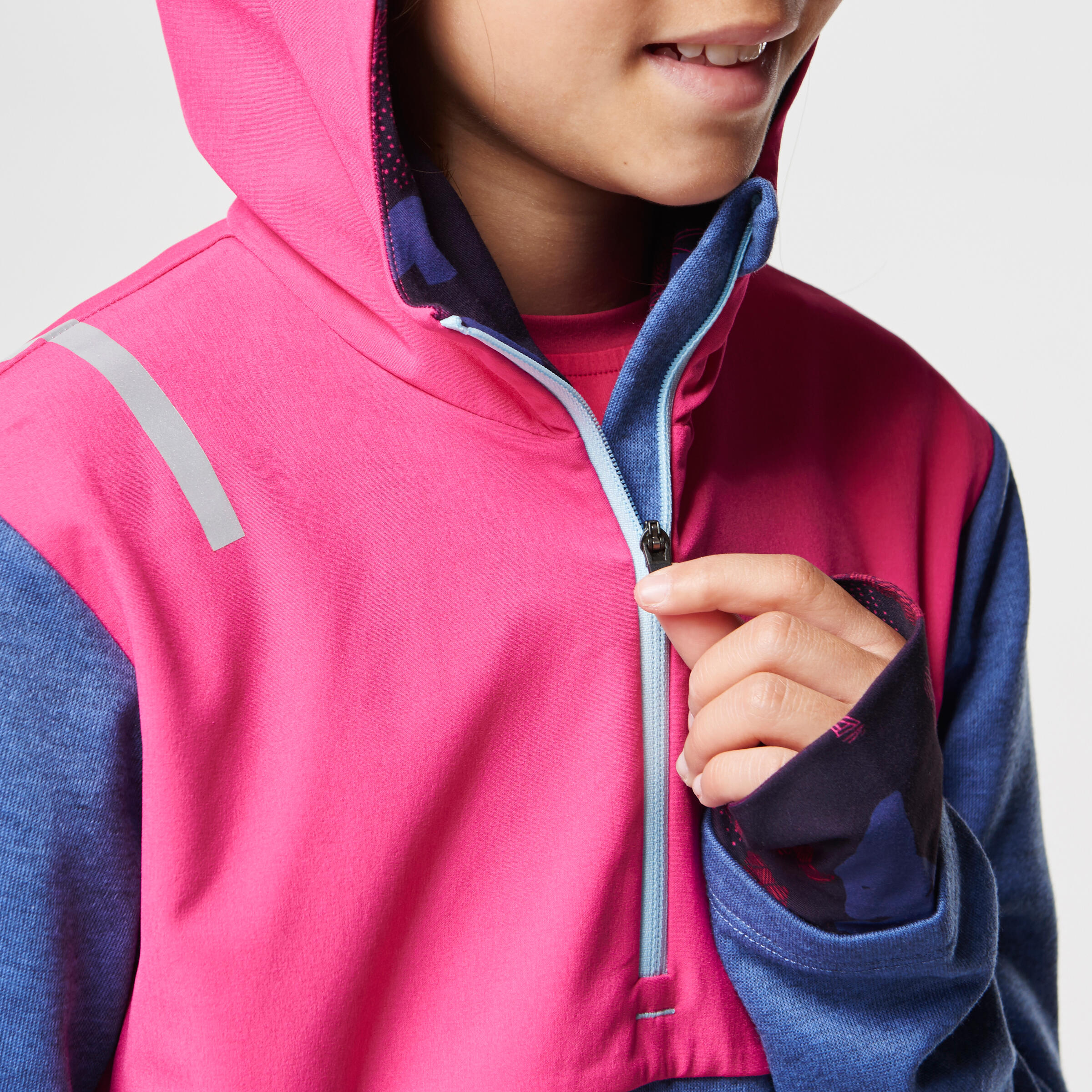 Elio Children's Running Hooded Jersey - Pink/Blue
 8/16