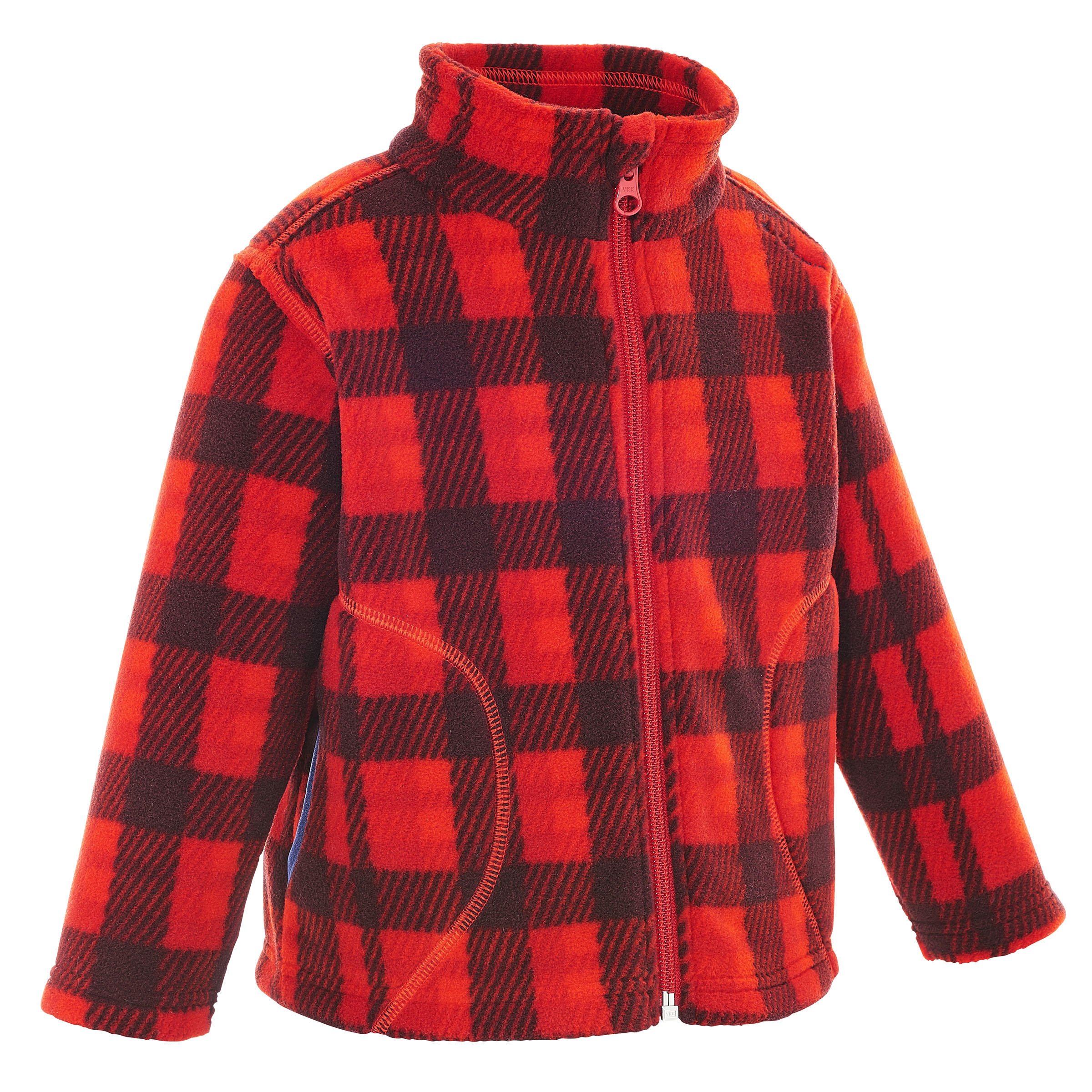 QUECHUA Hike 200 Boys' Hiking Fleece Jacket - Red