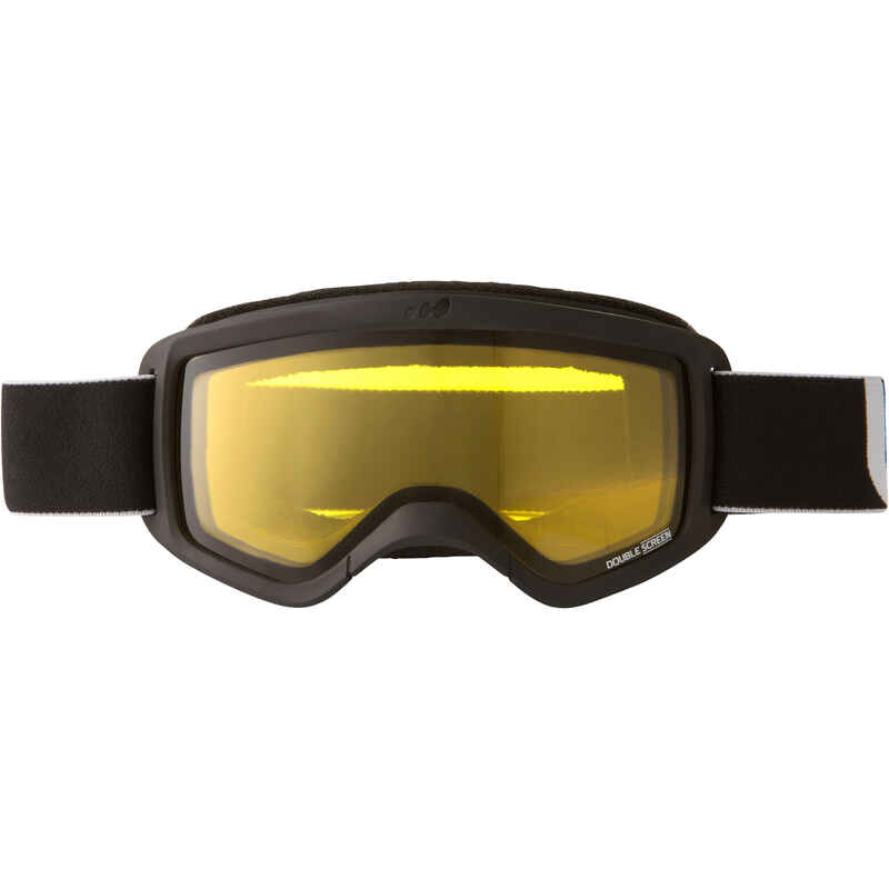 Skibrille Snowboardbrille G 100 S1 Schlechtwetter Erwachsene/Kinder schwarz