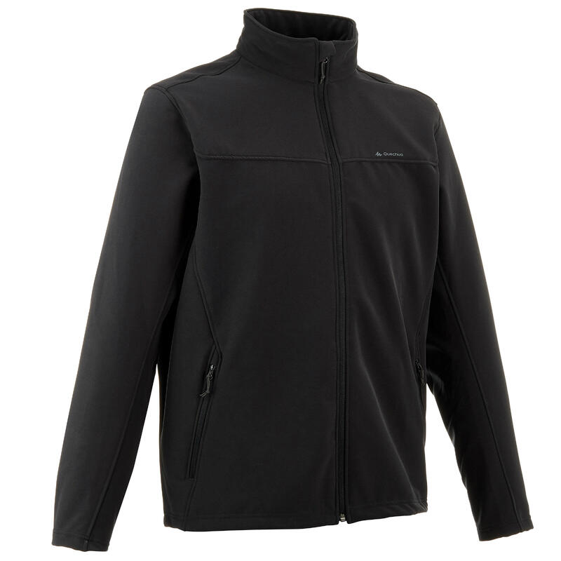 Férfi softshell kabát túrázáshoz MT100 WINDWARM, fekete