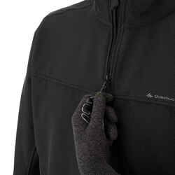 Ανδρικό μαλακό μπουφάν TREK 100 WINDWARM για ορειβασία - Μαύρο