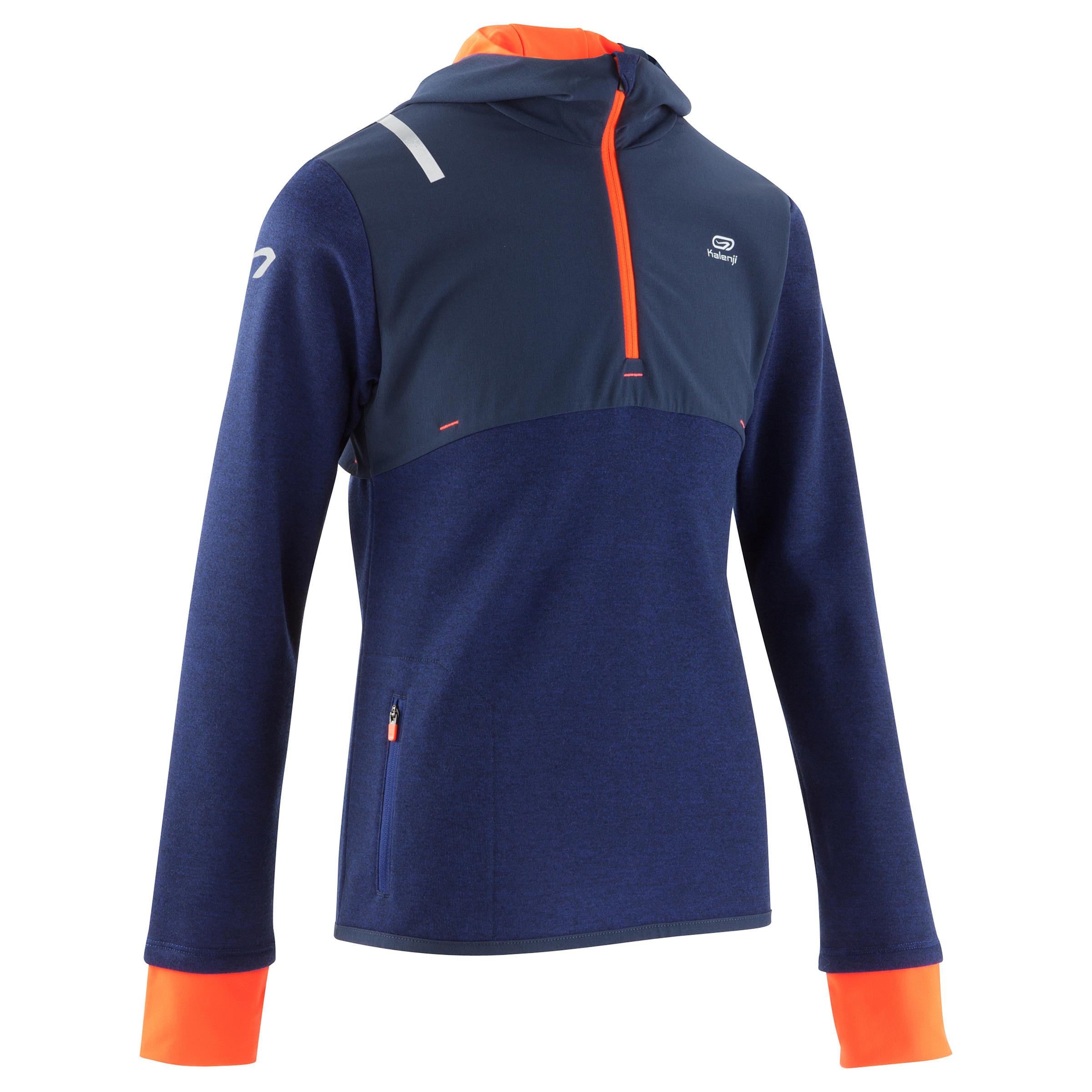 Elio Children's Running Hooded Jersey - Blue/Orange
 1/15