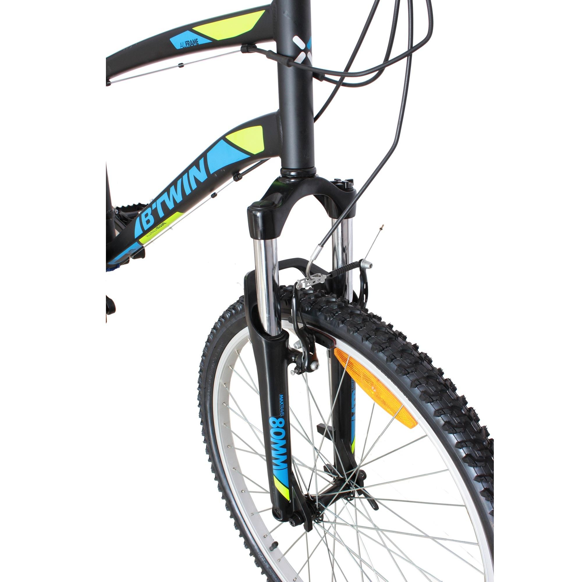 btwin rockrider 340 grey yellow mtb cycle