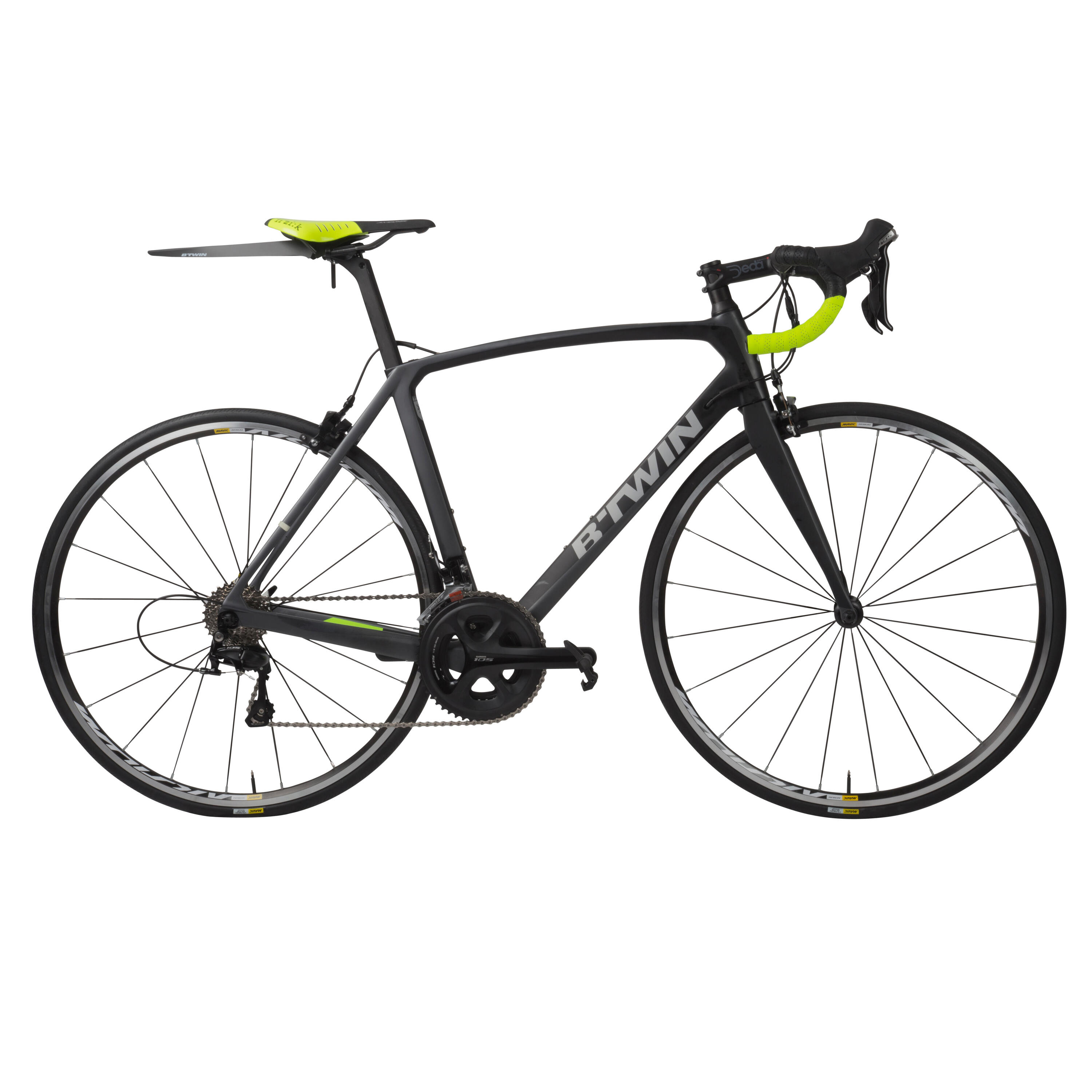 Achterspatbord racefiets Flash zwart 5/8