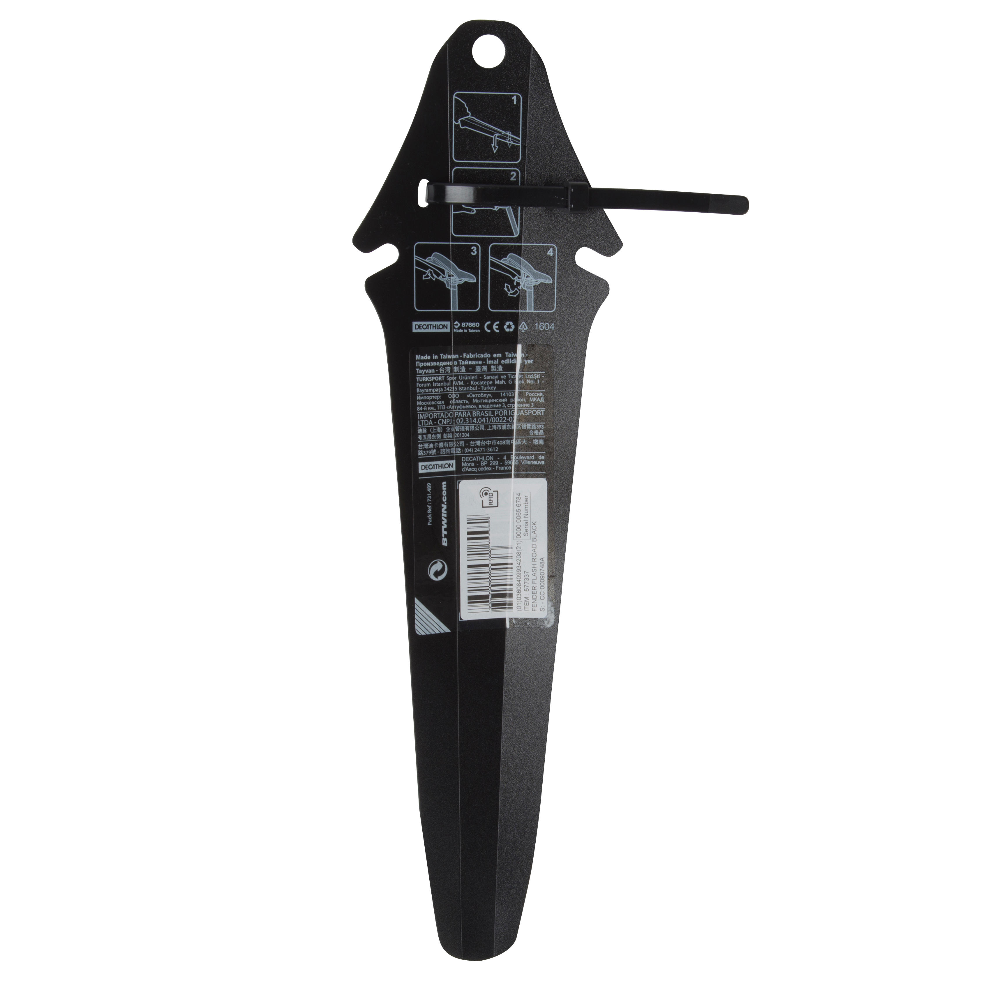 Flash Road Bike Saddle Fender - Black - BTWIN