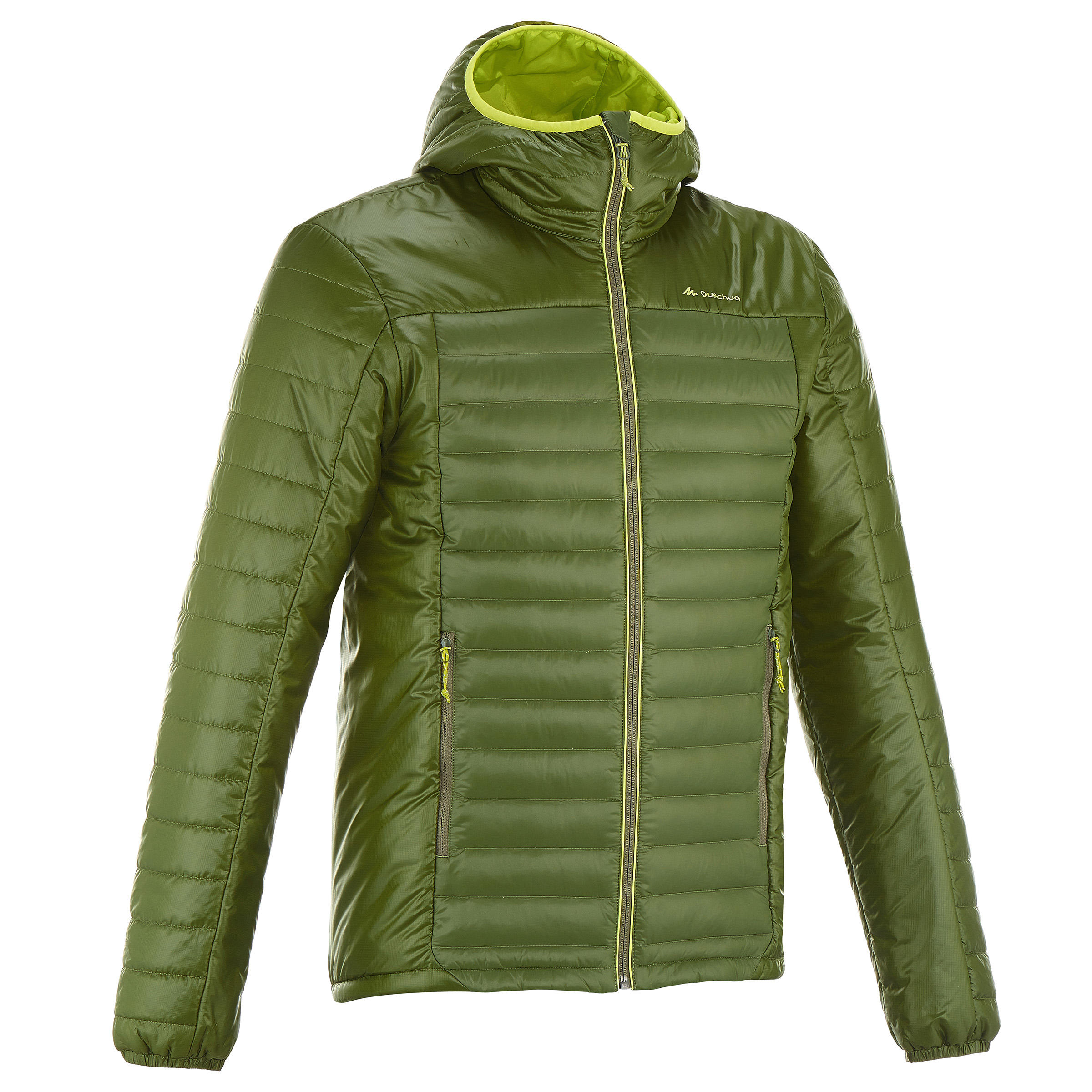 QUECHUA X-Light men's quilted hiking jacket khaki