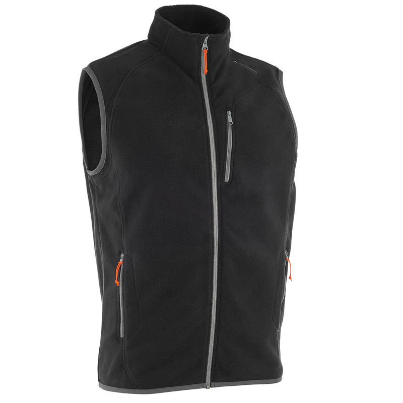 Gilet polaire de randonnée montagne homme MH120 Noir Gilet polaire de randonnée montagne homme MH120 Noir