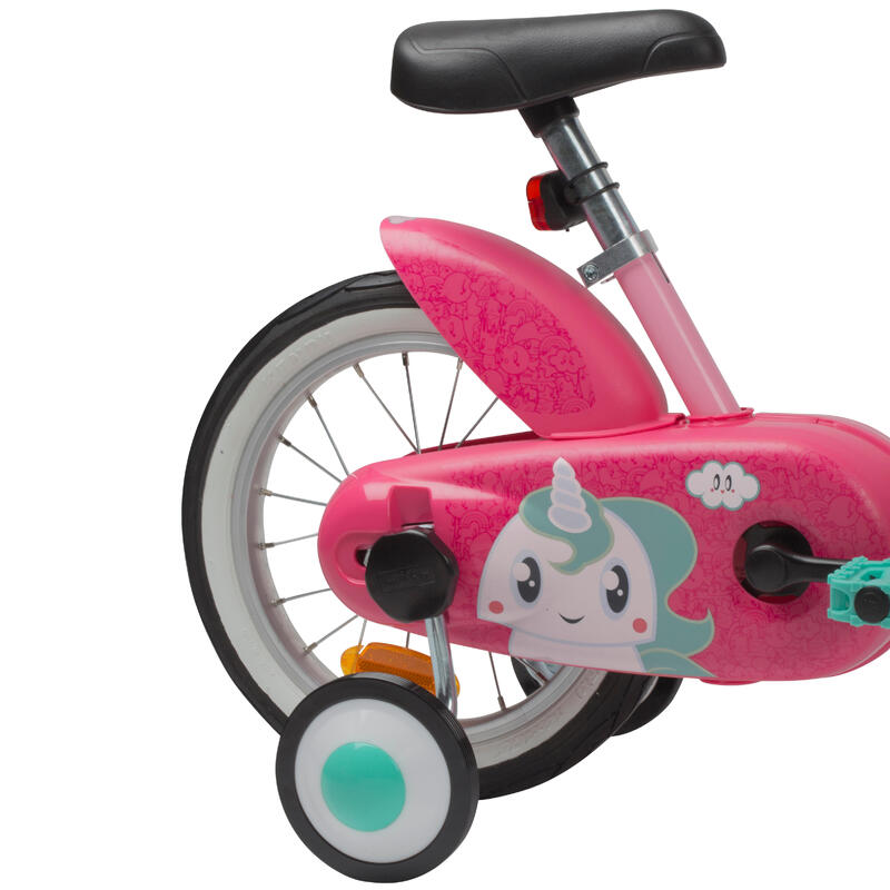 Bicicleta niños 14 pulgadas Btwin 500 unicornio rosa 3-4,5 años