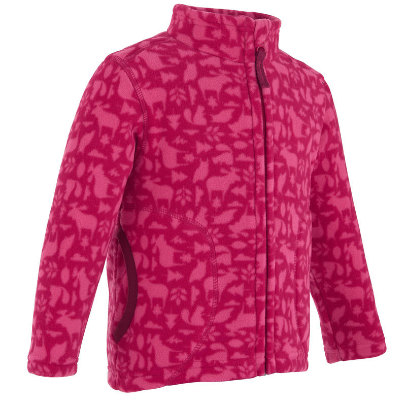 Forclaz 500 Fullzip Fleece Baby Hiking Jacket Pink