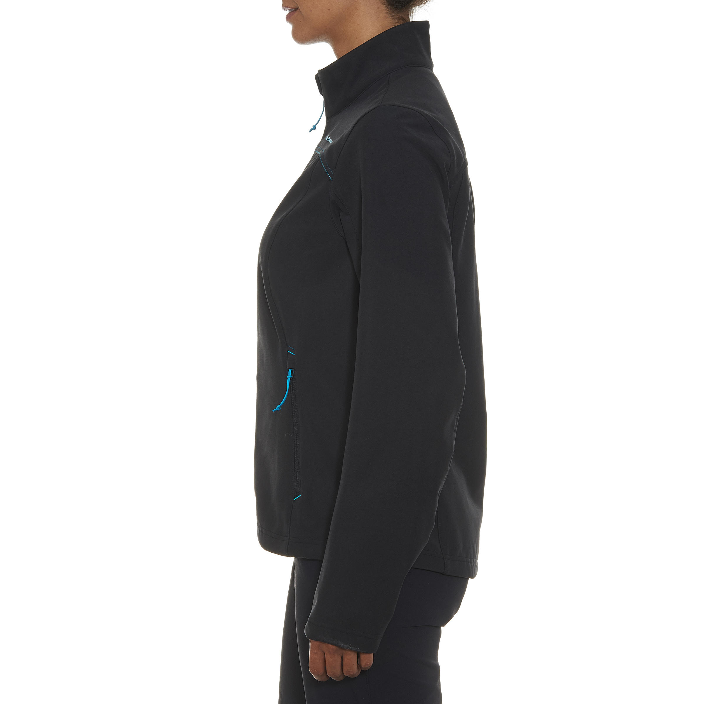 Women's WindWarm 100 Hiking Softshell Jacket - Black 3/13