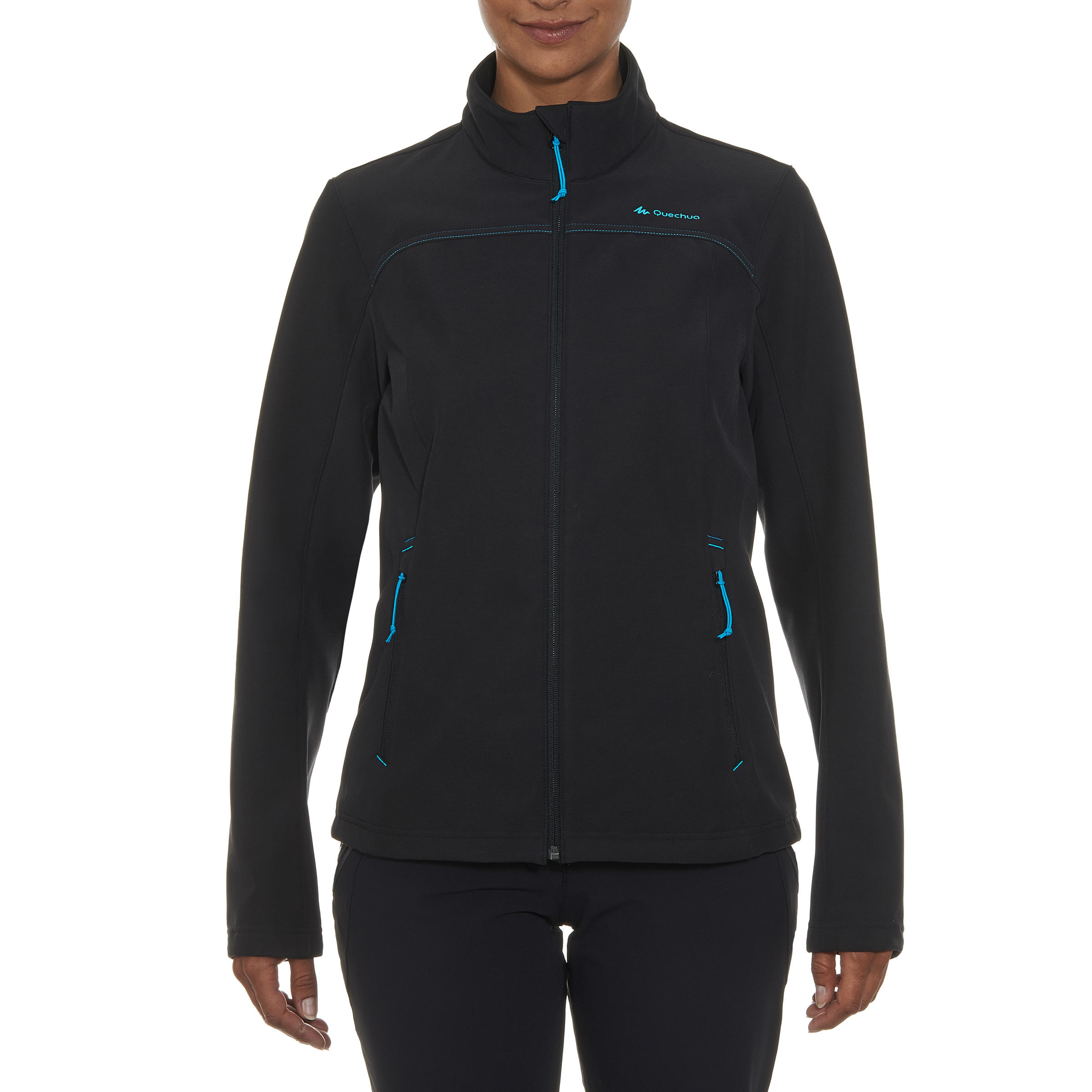 Women's WindWarm 100 Hiking Softshell Jacket - Black 2/13