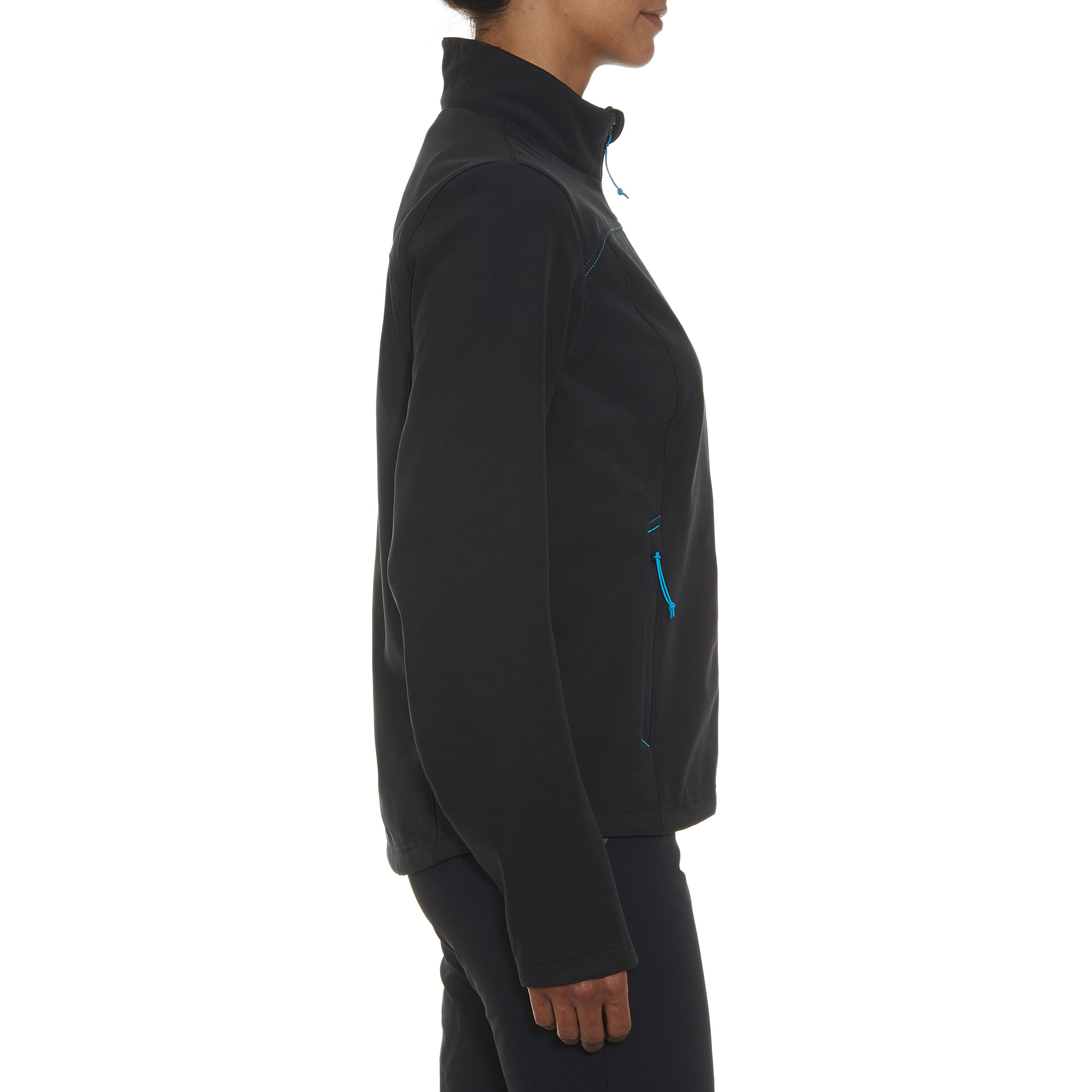 Women's WindWarm 100 Hiking Softshell Jacket - Black 5/13