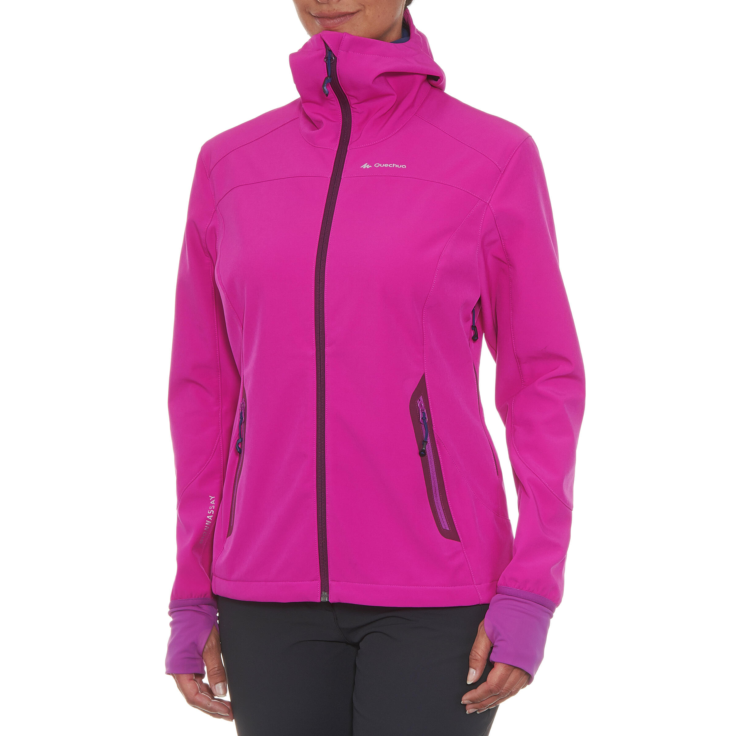 Women's Forclaz 500 Softshell Hiking Jacket - Pink 3/16