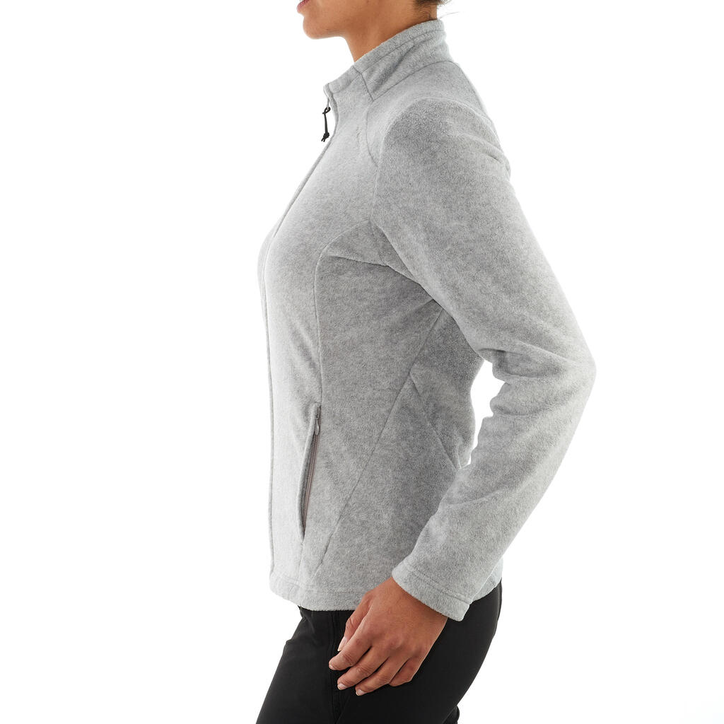 Women's MH120 mottled grey mountain hiking fleece jacket