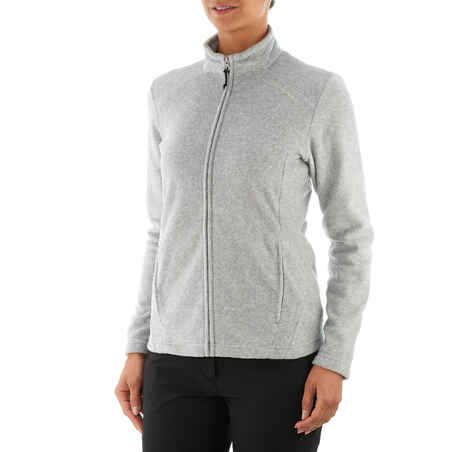 Women's MH120 mottled grey mountain hiking fleece jacket