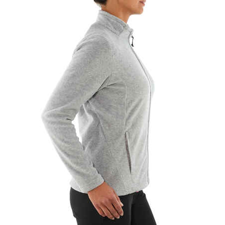 Women's MH120 mottled grey mountain hiking fleece jacket