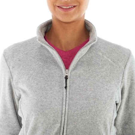 Women's MH120 mottled grey mountain hiking fleece jacket