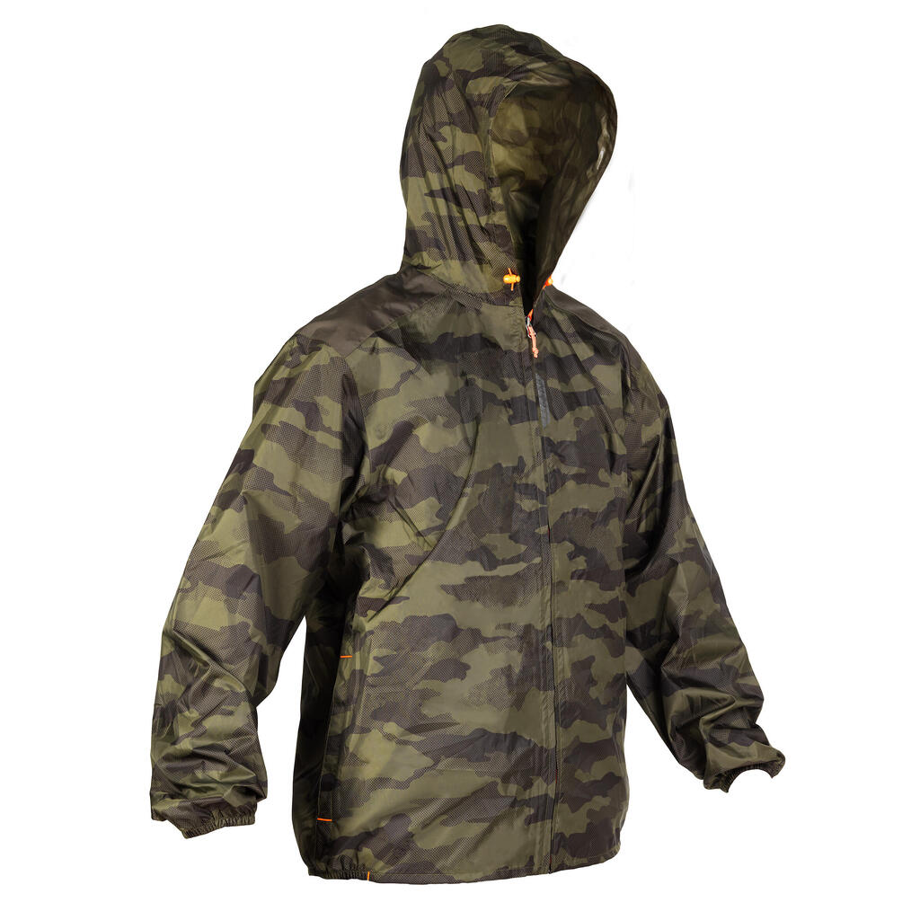 Regenjacke 100 leicht camouflage grün