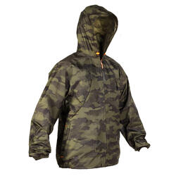 VESTE CHASSE IMPERMÉABLE LEGERE 100 CAMO VERTE