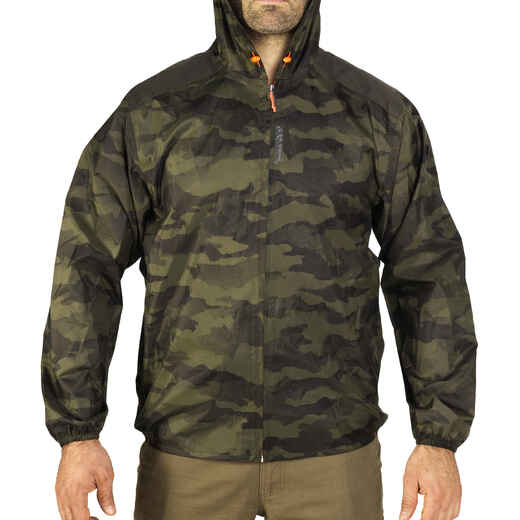 
      Veste chasse imperméable legere camo verte 100
  