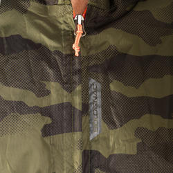 VESTE CHASSE IMPERMÉABLE LEGERE CAMO VERTE 100