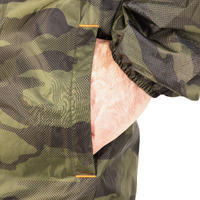 VESTE CHASSE IMPERMÉABLE LEGERE CAMO VERTE 100