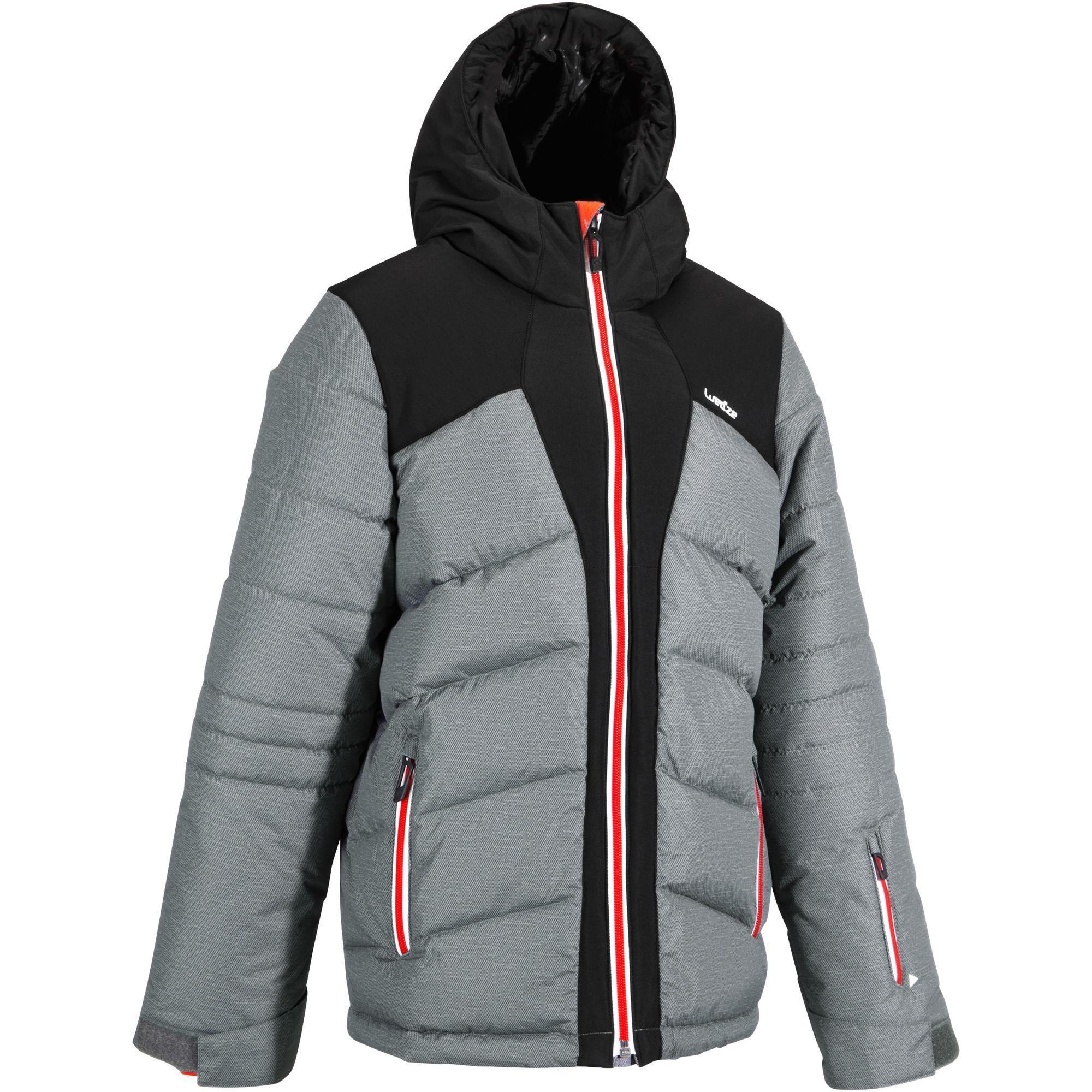 Warm Maxi Boys Ski Jacket Black Grey Wedze