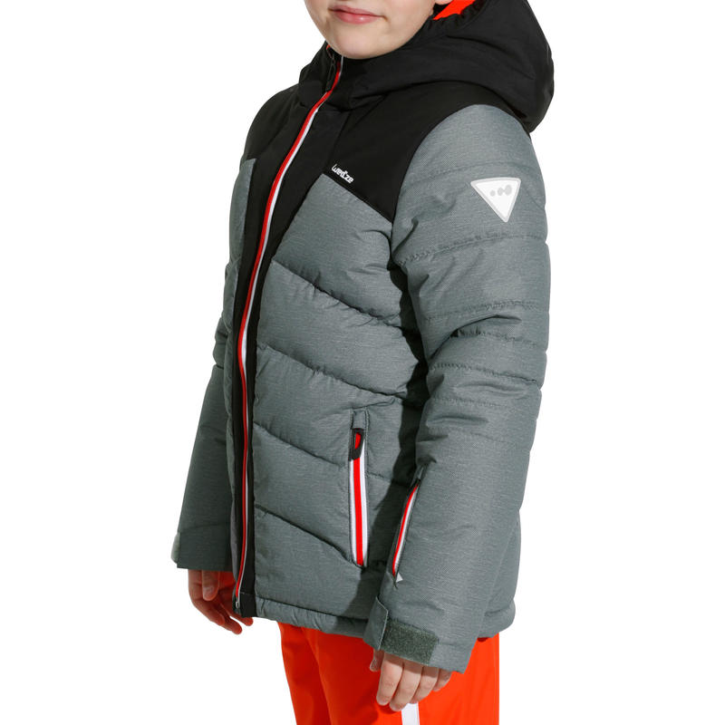 MANTEAU DE SKI ENFANT CHAUD 500 GRIS ET NOIR MANTEAU DE SKI ENFANT CHAUD 500 GRIS ET NOIR