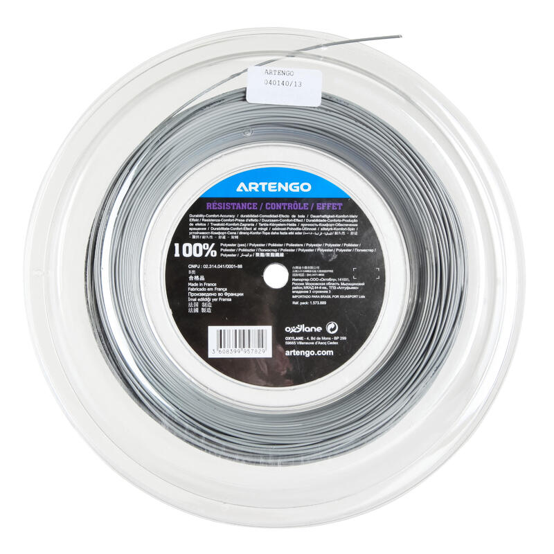 CORDAGE DE TENNIS REEL TA900 SPIN 1.25 GRIS