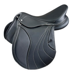 Selle polyvalente synthétique à arçon réglable équitation cheval RIDE2 noir 17_QUOTE_5