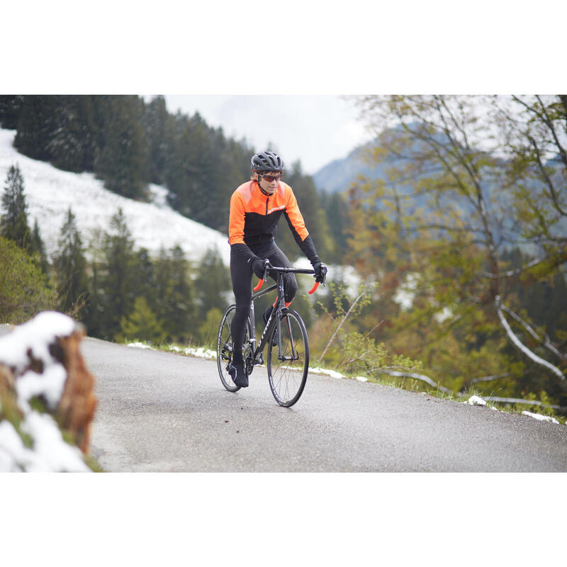 CUISSARD LONG VELO ROUTE AVEC BRETELLES HOMME TEMPS FROID 500 NOIR