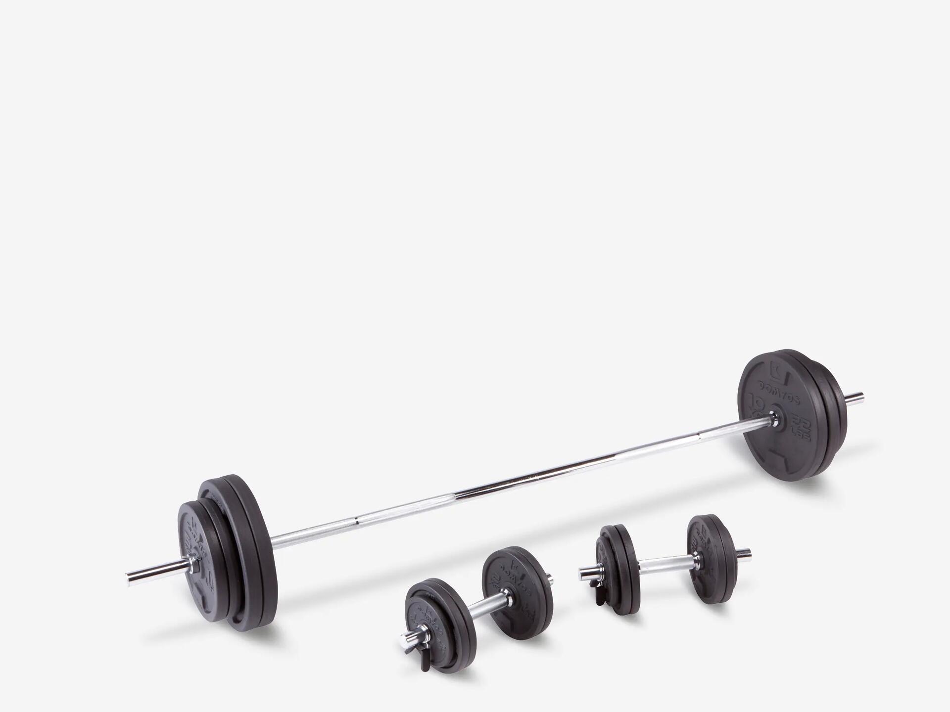 Conjunto de Halteres e Barras de Musculação 93kg