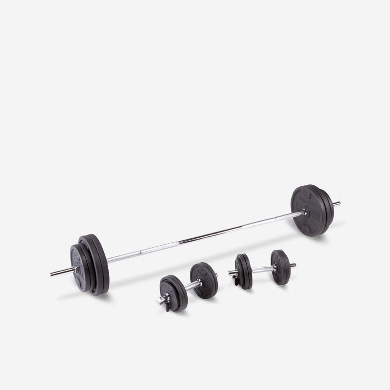 Kit Halteres Et Barres 93 Kg Musculation Domyos By Decathlon