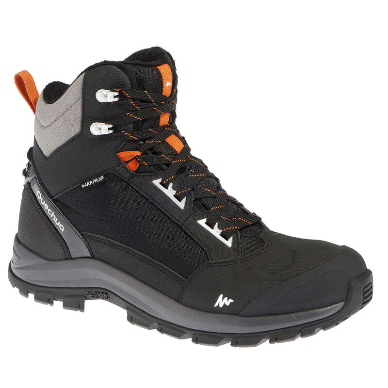 QUECHUA SH520 Menâs x-warm mid black snow hiking boots.