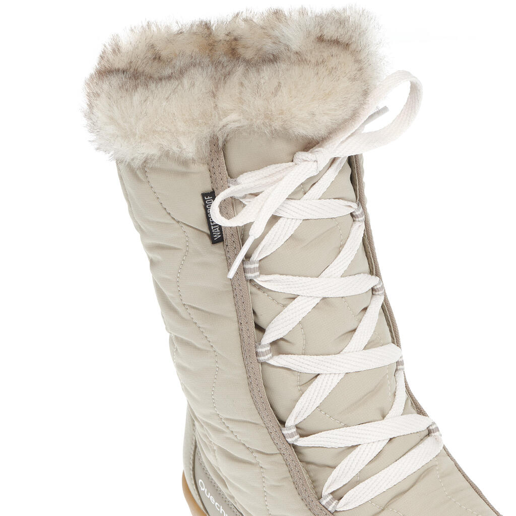 Schneestiefel Winterwandern SH500 X-Warm wasserdicht Schnürsenkel Damen 