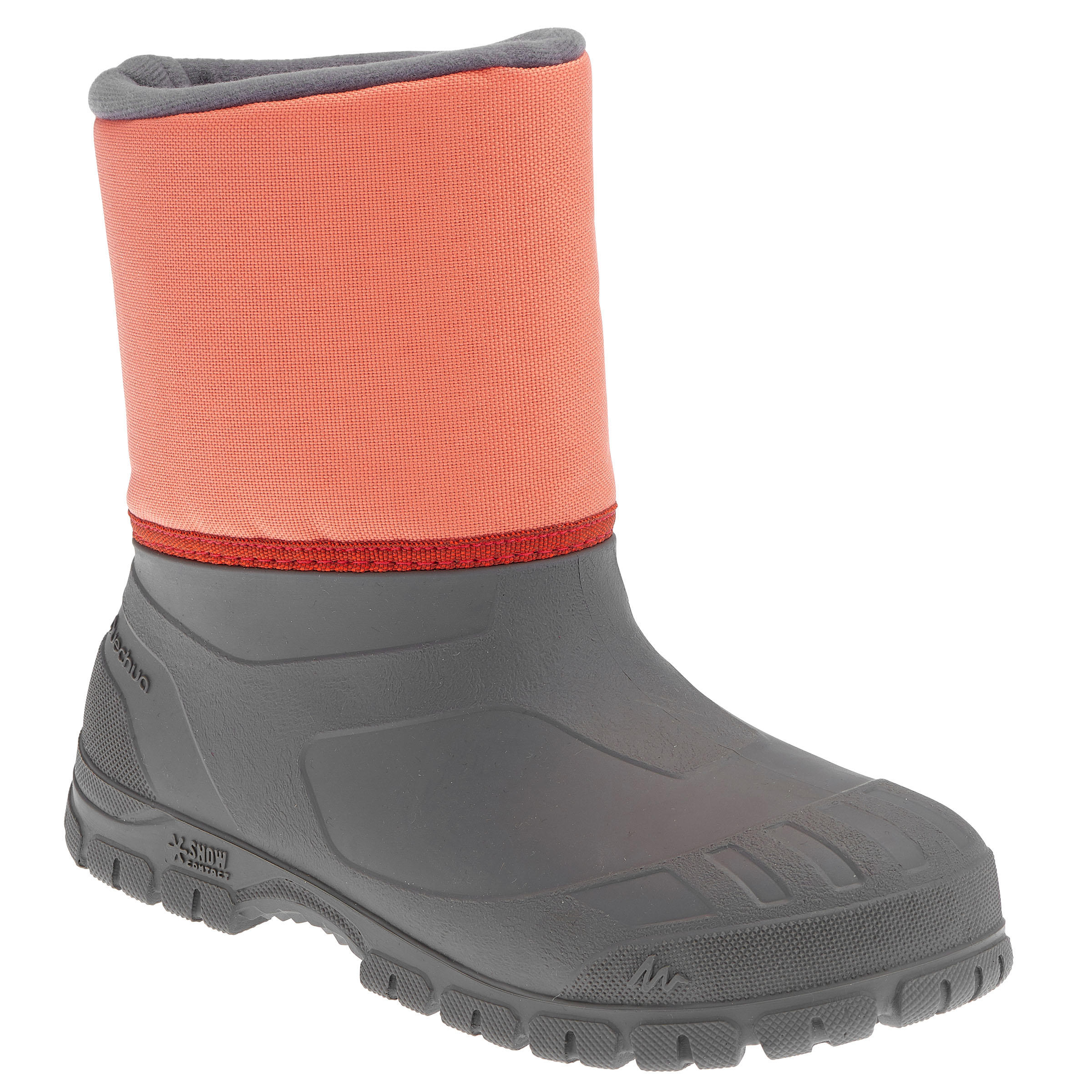 QUECHUA SH100 Children's Warm and Waterproof Snow Hiking Boots - Coral